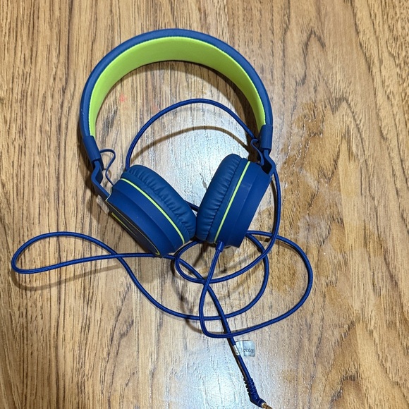 Blue and Green Wired Headphones - Picture 1 of 3